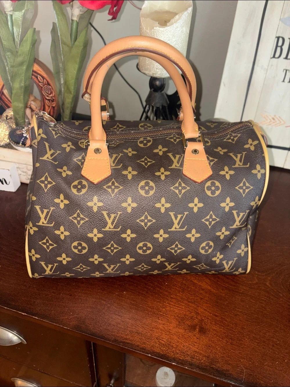 Vintage Louis Vuitton Monogram Canvas Speedy 30 Handbag-Vintage & has some wear